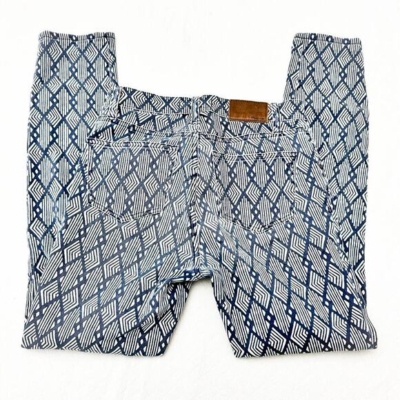 Madewell High Riser Skinny Patterned Blue Jean Denim Pants Size 25 - Picture 5 of 8